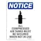 Signmission OSHA Notice, 5" Height, All Compressed Air Sign With Symbol, 5" X 3.5", Portrait OS-NS-D-35-V-10089 - alternate 1